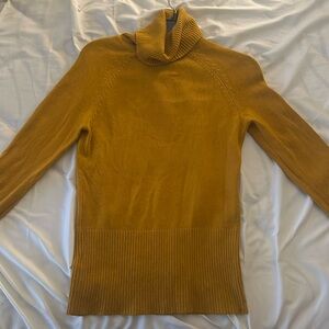Turtle neck high neck mustard yellow fitted winter knit